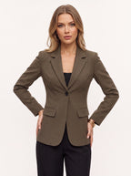 Tailor Single-Breasted Fitted Blazer – Women Tailored Office Work Formal Smart Casual Structured Blazer