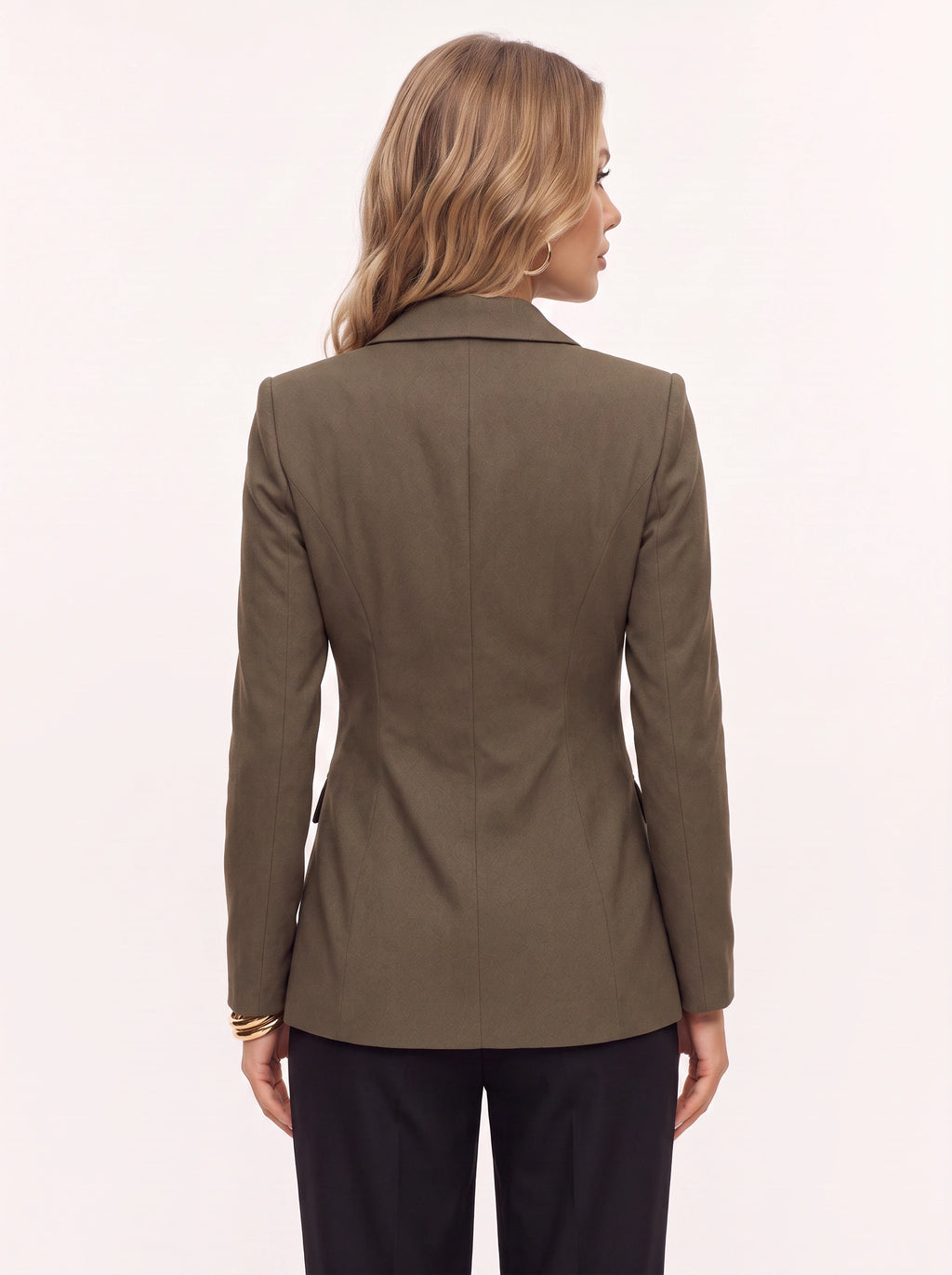 Tailor Single-Breasted Fitted Blazer – Women Tailored Office Work Formal Smart Casual Structured Blazer