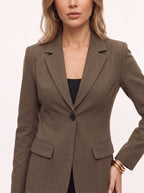 Tailor Single-Breasted Fitted Blazer – Women Tailored Office Work Formal Smart Casual Structured Blazer