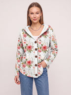 Patchtura Abstract Print Hooded Button-Up Cardigan – Women Casual Bohemian Lightweight Hooded Cardigan