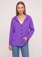 Patchtura Abstract Print Hooded Button-Up Cardigan – Women Casual Bohemian Lightweight Hooded Cardigan