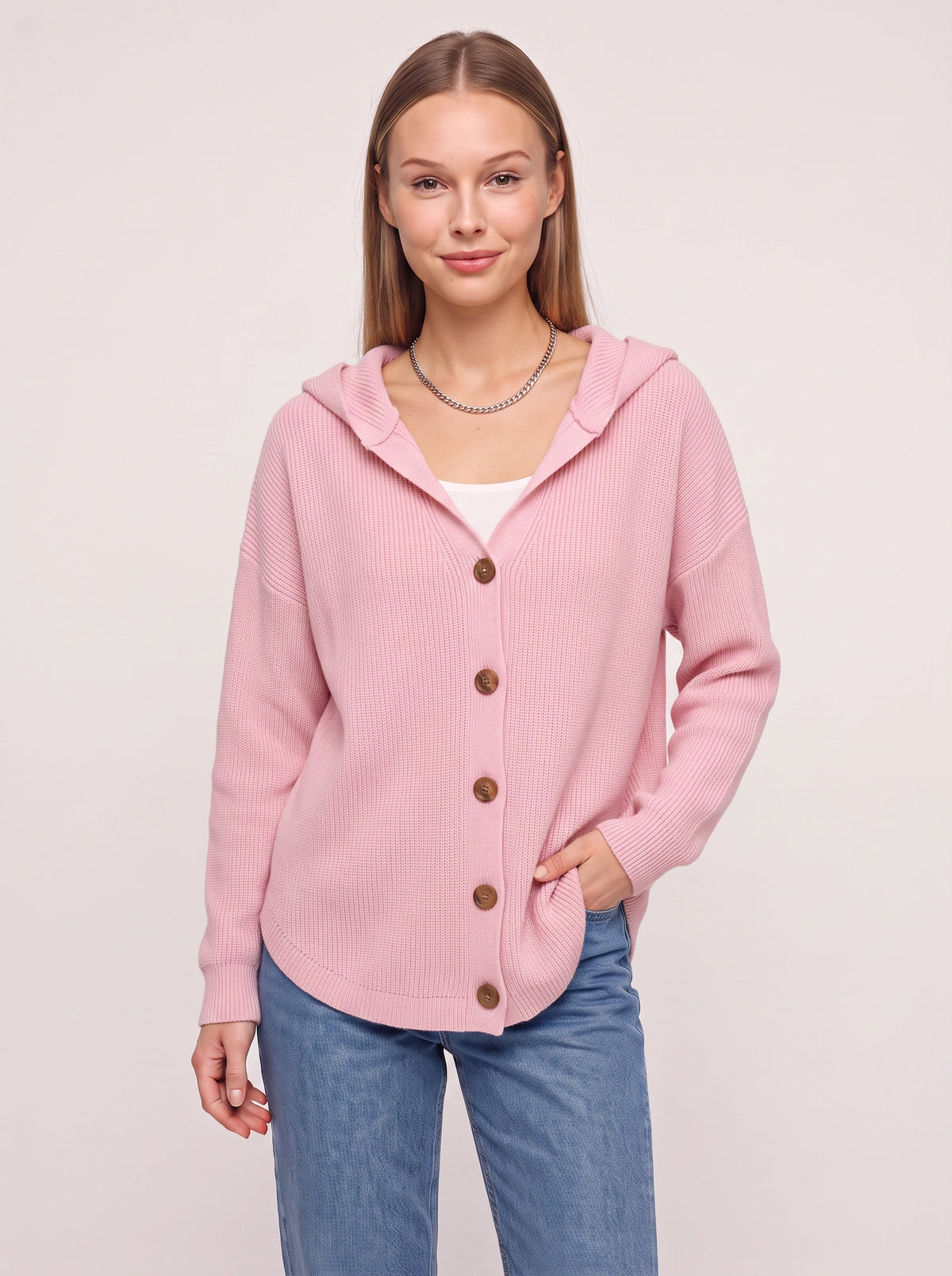 Patchtura Abstract Print Hooded Button-Up Cardigan – Women Casual Bohemian Lightweight Hooded Cardigan