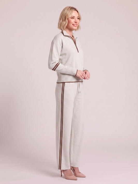 Ribwick Half-Zip Knit Tracksuit Co-Ord Set – Women Loungewear Casual Two Piece Knitted Jogger Tracksuit