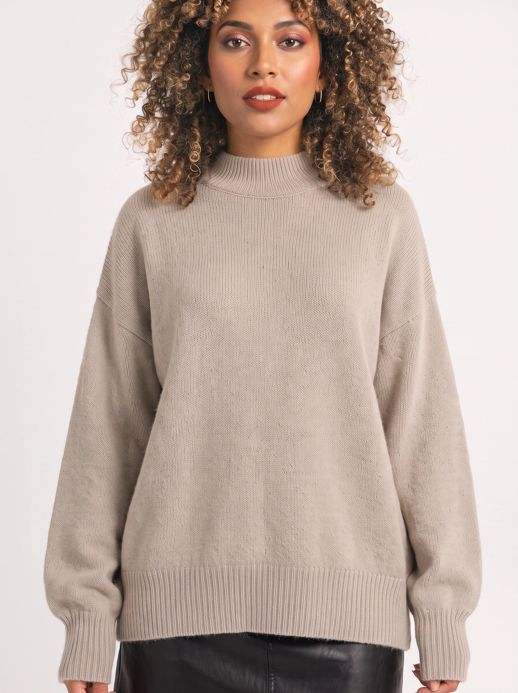 Costaro Oversized Turtleneck Jumper – Chunky Knit Women Longline Relaxed Fit Sweater
