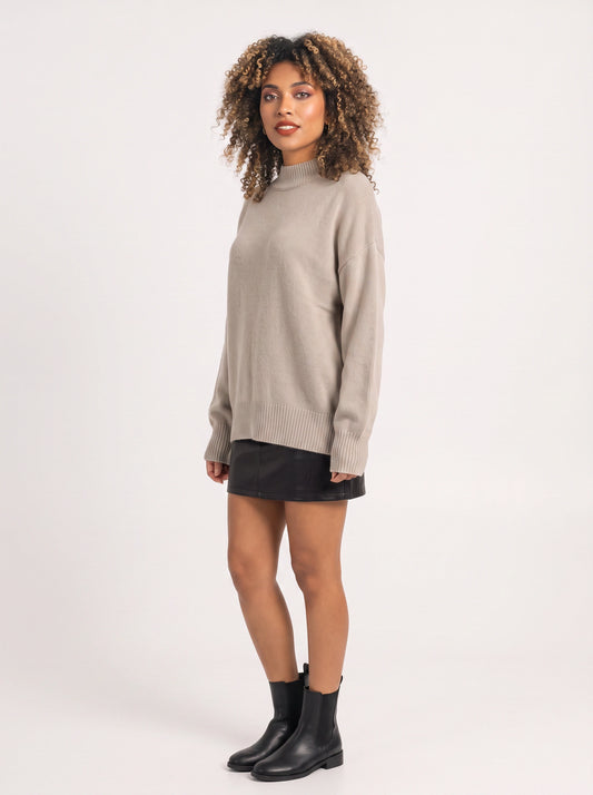 Costaro Oversized Turtleneck Jumper – Chunky Knit Women Longline Relaxed Fit Sweater