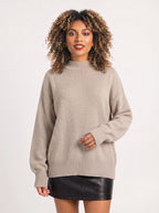 Costaro Oversized Turtleneck Jumper – Chunky Knit Women Longline Relaxed Fit Sweater