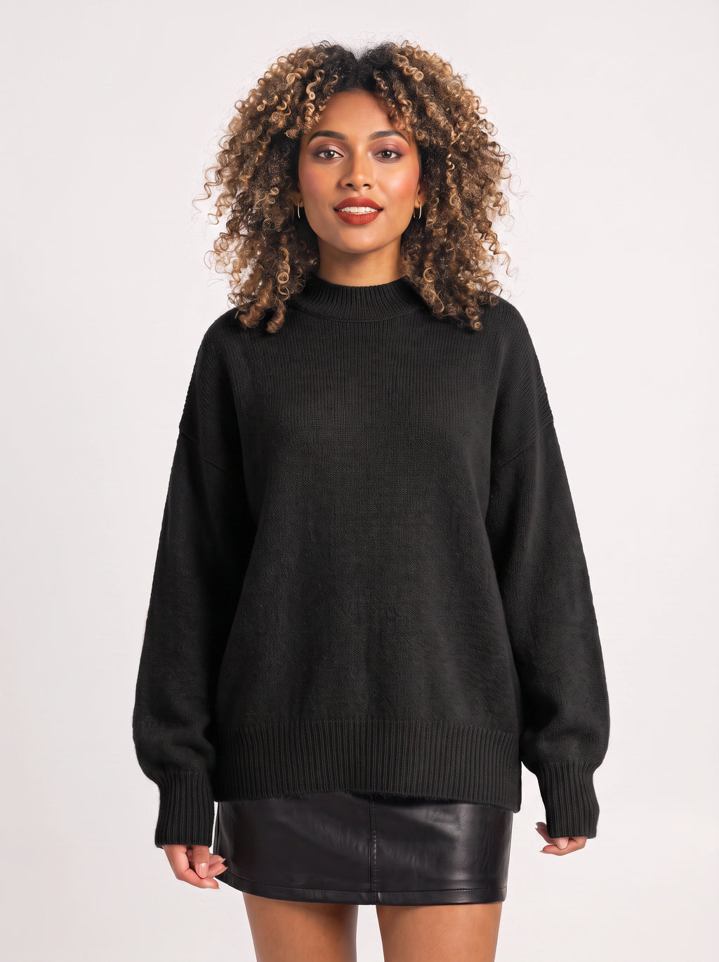 Costaro Oversized Turtleneck Jumper – Chunky Knit Women Longline Relaxed Fit Sweater