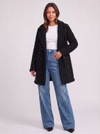 Sherlyn Double-Breasted Sherpa Coat – Faux Suede Fleece Lined Women Longline Winter Coat