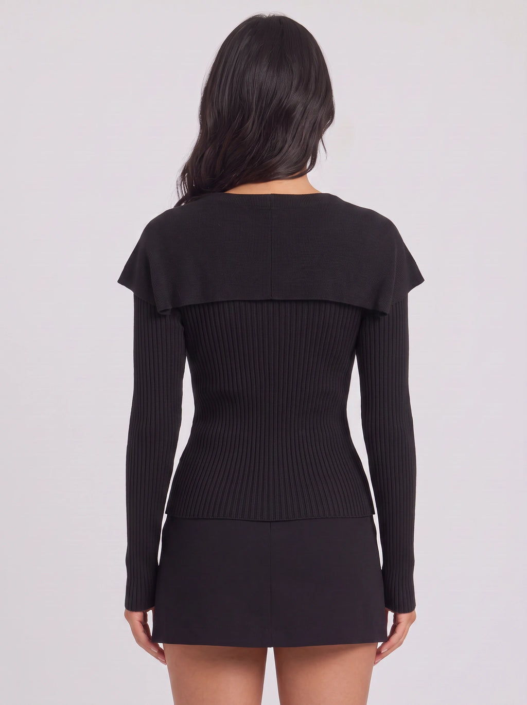 Colinne Ribbed Button-Front Cardigan – Knit Women Office Elegant Gold Button Detail Fitted Cardigan