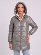 Quiltera Longline Hooded Puffer Jacket – Black Puffer Coat Women Ladies Longline Winter Hood Jacket