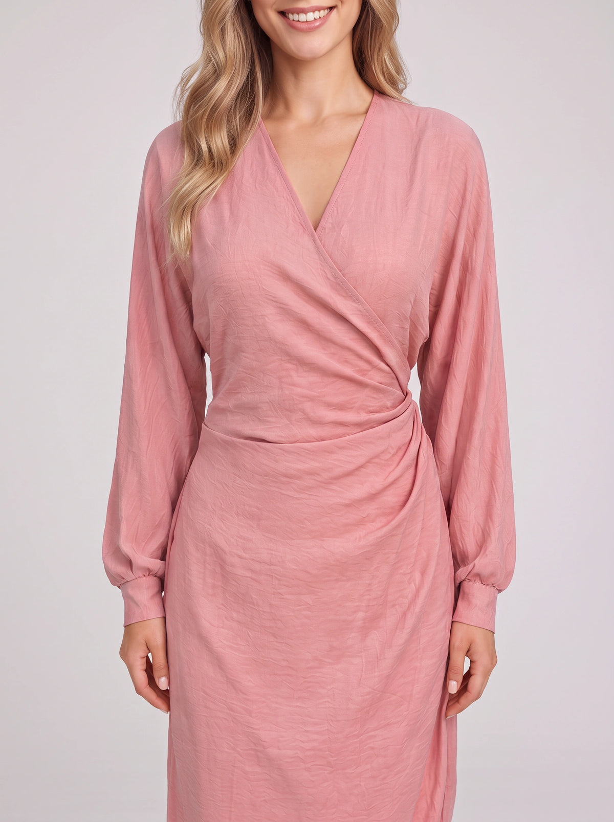 Volatta Wrap Maxi Dress – Long Sleeve Women Wedding Guest Party Formal Evening Elegant Maxi Dress