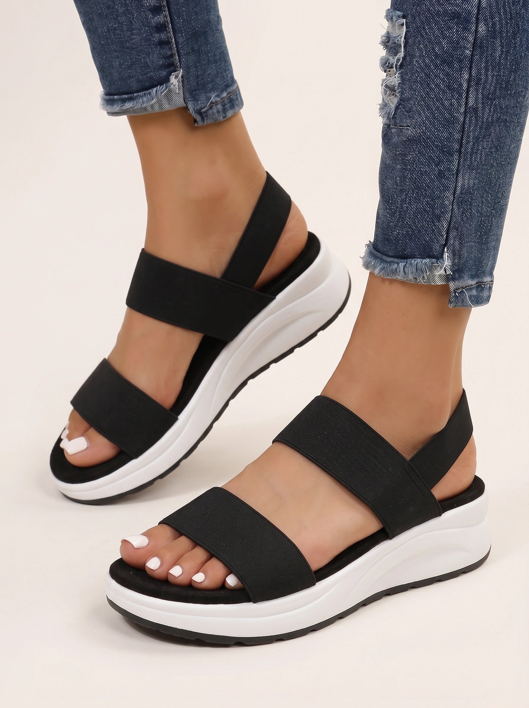 Stridix Double Strap Chunky Platform Sandals – Women Sport Comfort Walking Summer Casual Trainer Flatform Sandals