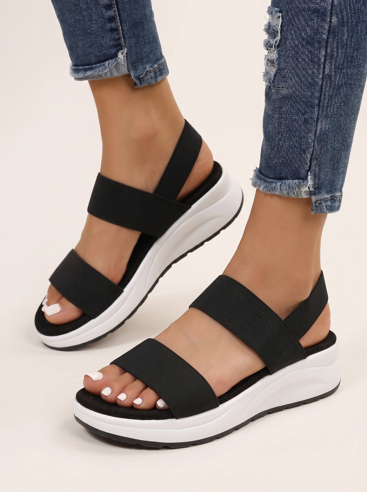 Stridix Double Strap Chunky Platform Sandals – Women Sport Comfort Walking Summer Casual Trainer Flatform Sandals