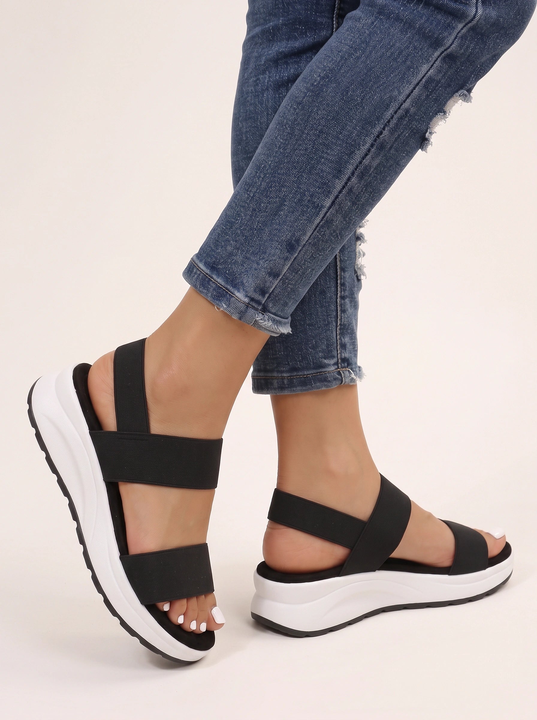 Stridix Double Strap Chunky Platform Sandals – Women Sport Comfort Walking Summer Casual Trainer Flatform Sandals
