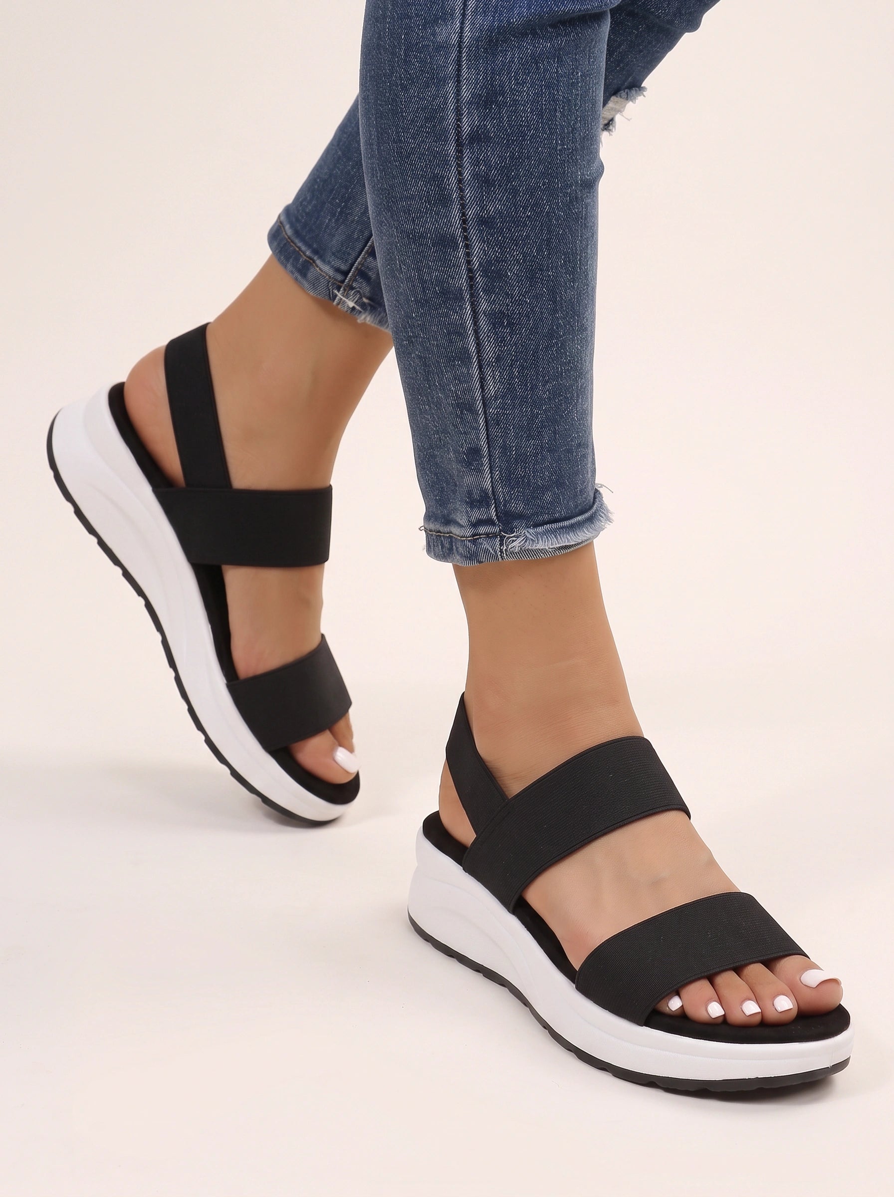 Stridix Double Strap Chunky Platform Sandals – Women Sport Comfort Walking Summer Casual Trainer Flatform Sandals