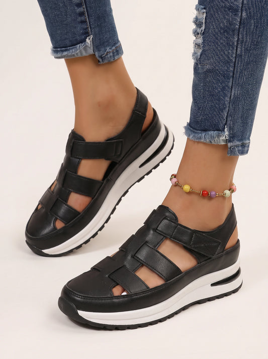 Travera Caged Platform Trainers – Strappy Platform Sandals Women Sporty Chunky Sneakers Casual