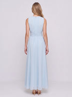 Cintura Gathered Waist Maxi Dress – Chiffon Bridesmaid Wedding Guest Women Formal Evening Sleeveless Maxi Dress