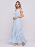 Cintura Gathered Waist Maxi Dress – Chiffon Bridesmaid Wedding Guest Women Formal Evening Sleeveless Maxi Dress