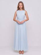 Cintura Gathered Waist Maxi Dress – Chiffon Bridesmaid Wedding Guest Women Formal Evening Sleeveless Maxi Dress