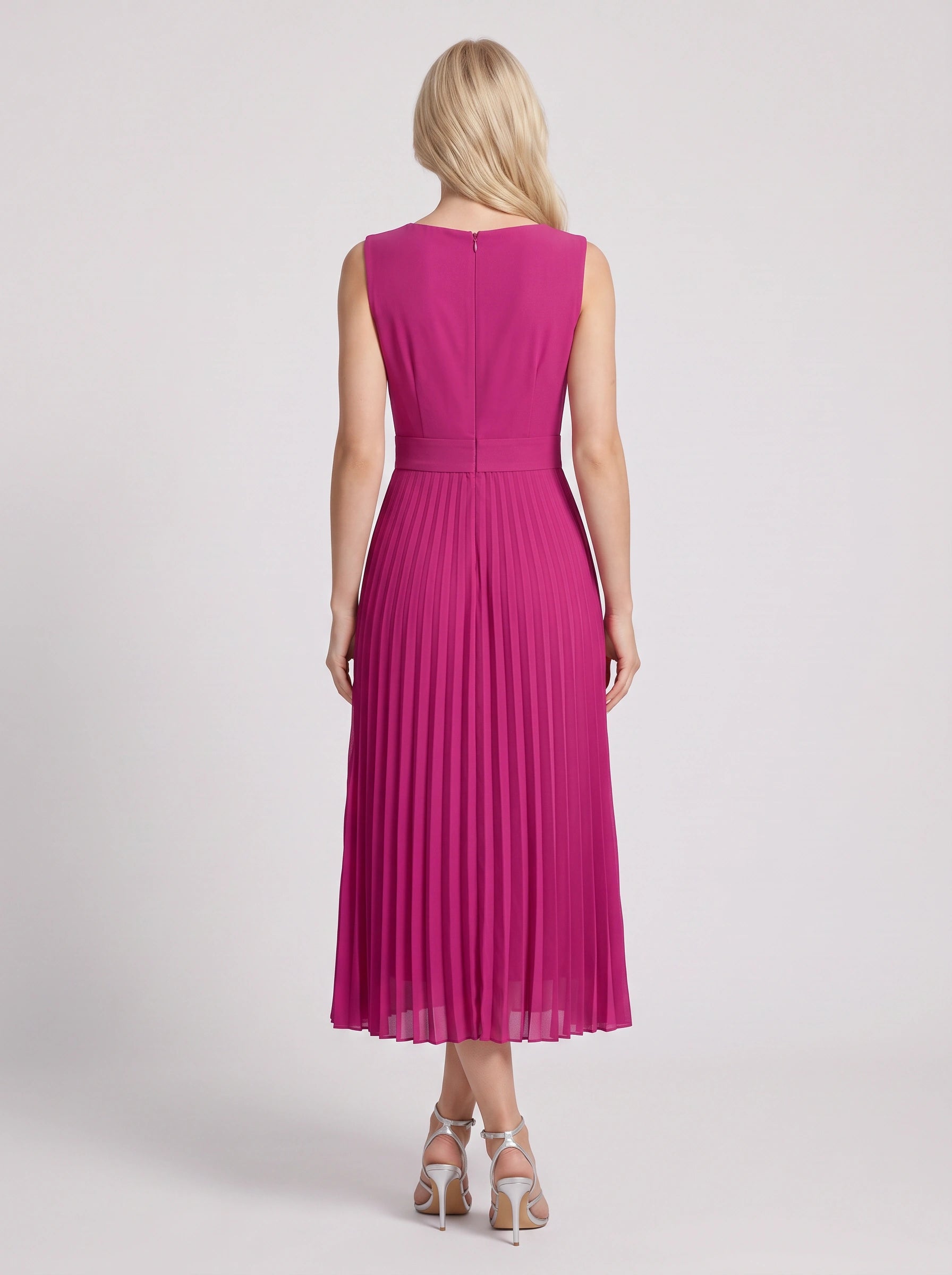 Drapena Cowl Neck Pleated Maxi Dress – Sleeveless Elegant Evening Women Formal Wedding Guest Maxi Dress