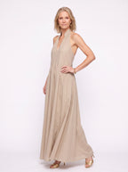 Brescia Halter Neck Maxi Dress – Tiered Halterneck Women Boho Summer Casual Loose Fit Cotton Maxi Dress