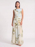 Magnolya Boat Neck Maxi Dress – Floral Maxi Dress Women Wedding Guest Elegant Evening Long Floral Dress
