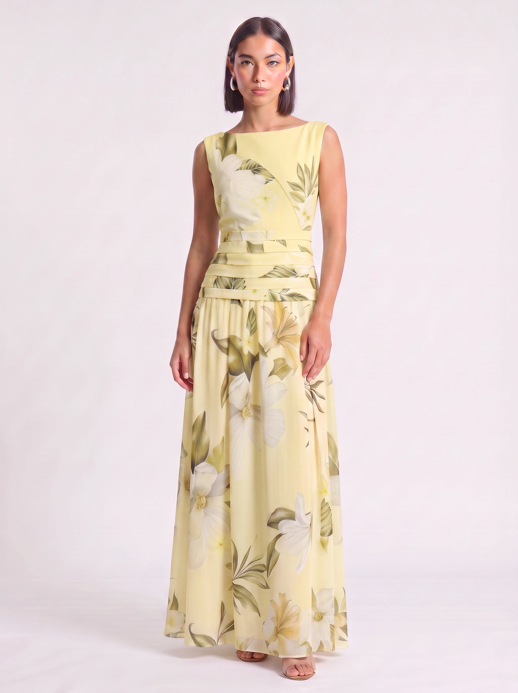 Magnolya Boat Neck Maxi Dress – Floral Maxi Dress Women Wedding Guest Elegant Evening Long Floral Dress