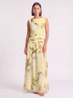 Magnolya Boat Neck Maxi Dress – Floral Maxi Dress Women Wedding Guest Elegant Evening Long Floral Dress