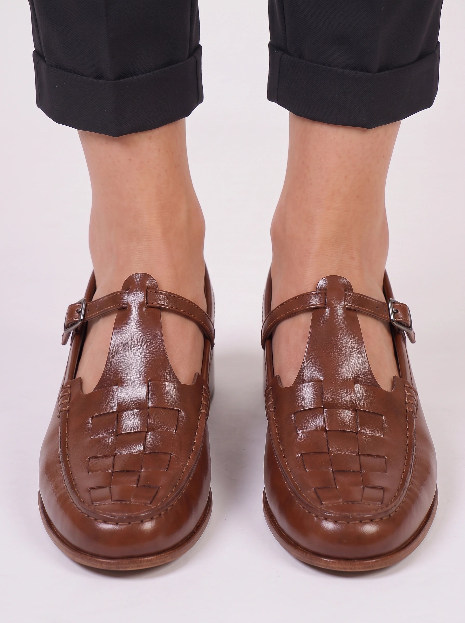 Intrecco Woven Leather Slingback Loafers – Women Flat Shoes Closed Toe Summer Smart Casual Office