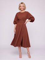 Kimara Kimono Sleeve Wrap Midi Dress – Midi Dress Women Formal Wedding Guest Navy Evening Elegant Dress