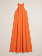 Ripplewave Halter Neck Maxi Dress – Textured Sleeveless Women Summer Wedding Guest Party Evening Maxi Dress