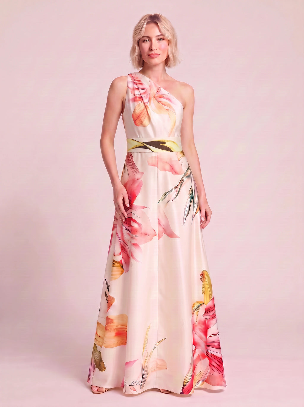 Petalia Halter Neck Floral Maxi Dress – Women Formal Wedding Guest Evening Summer Party Maxi Dress