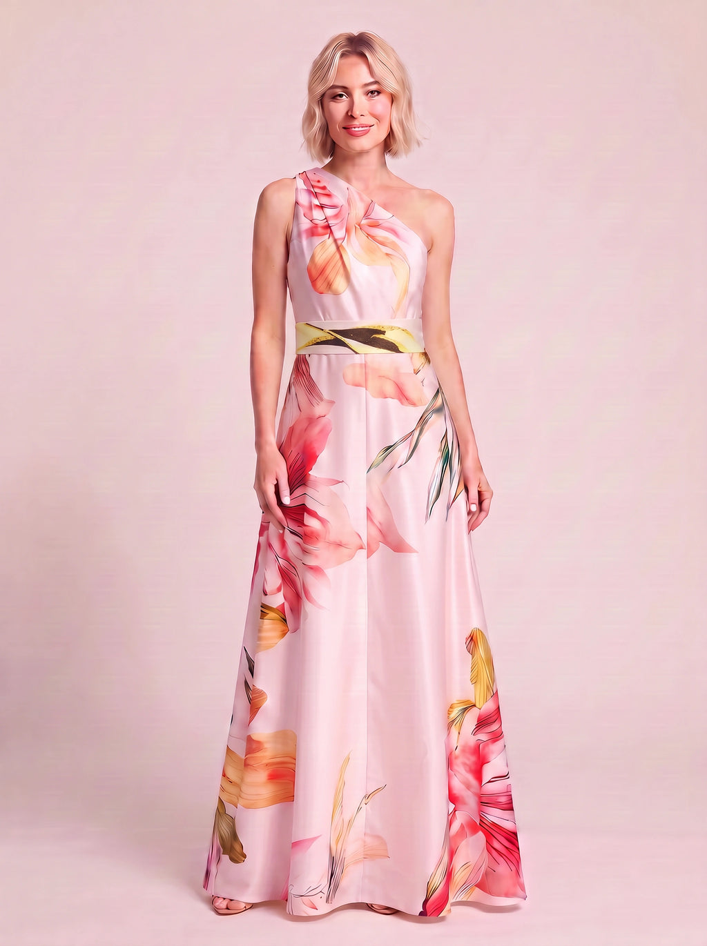Petalia Halter Neck Floral Maxi Dress – Women Formal Wedding Guest Evening Summer Party Maxi Dress