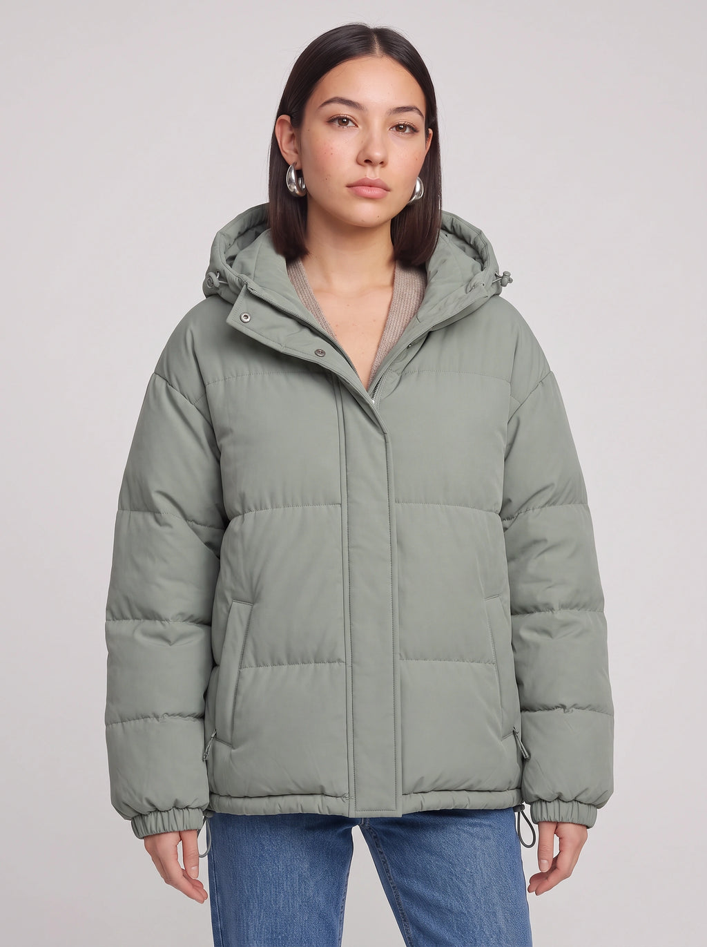 Baflyn Oversized Hooded Puffer Jacket – Women Puffer Coat Ladies Quilted Longline Winter Jacket