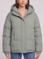 Baflyn Oversized Hooded Puffer Jacket – Women Puffer Coat Ladies Quilted Longline Winter Jacket