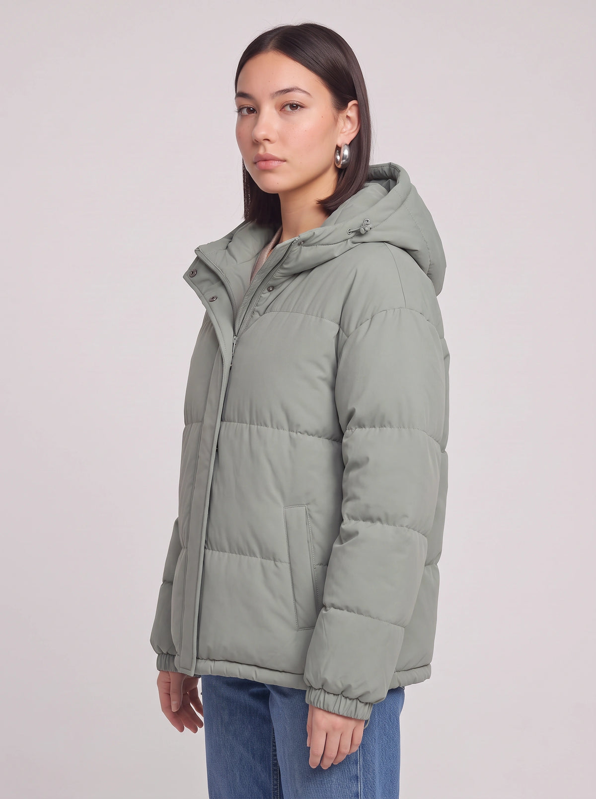 Baflyn Oversized Hooded Puffer Jacket – Women Puffer Coat Ladies Quilted Longline Winter Jacket