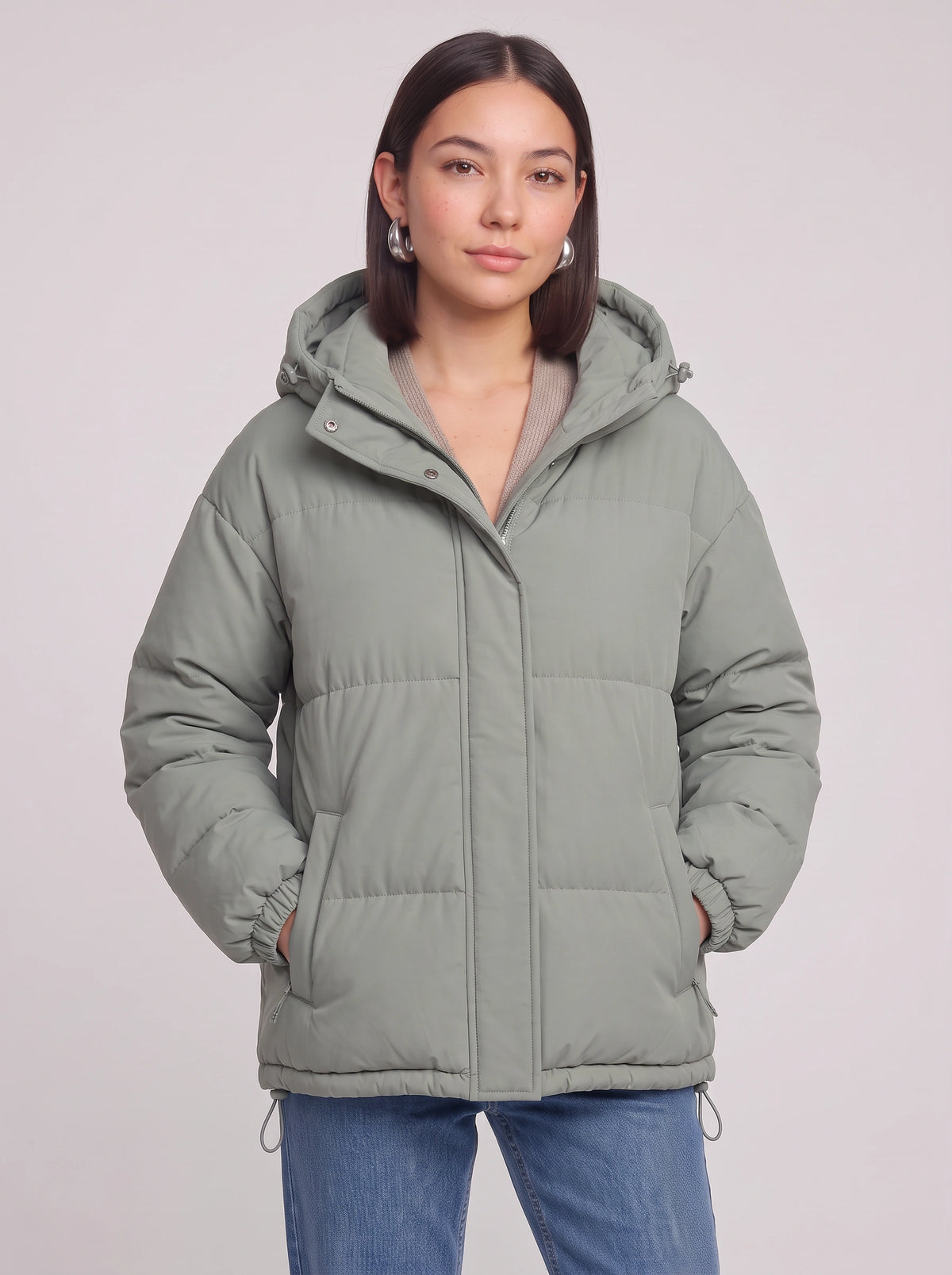 Baflyn Oversized Hooded Puffer Jacket – Women Puffer Coat Ladies Quilted Longline Winter Jacket