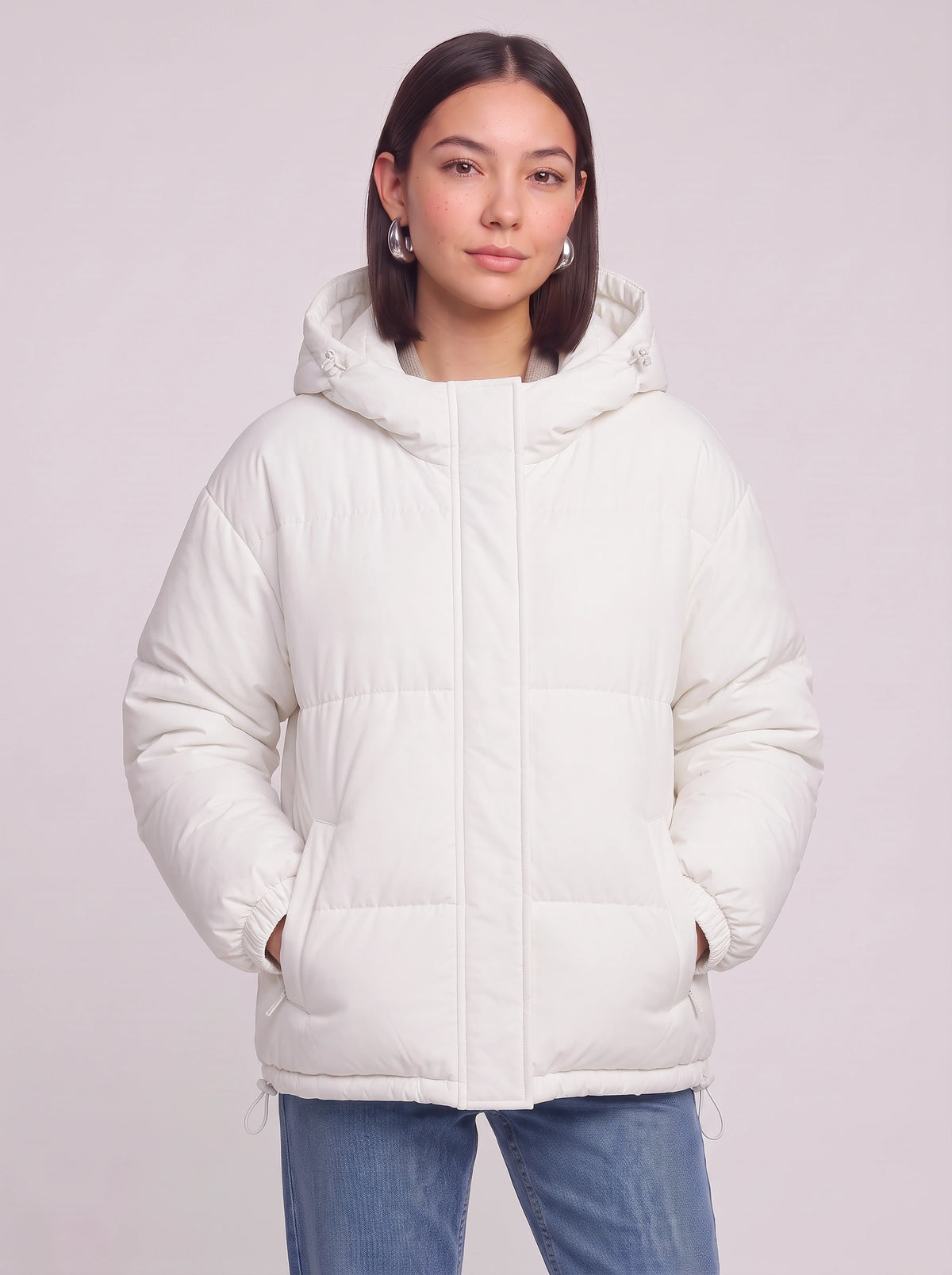 Baflyn Oversized Hooded Puffer Jacket – Women Puffer Coat Ladies Quilted Longline Winter Jacket
