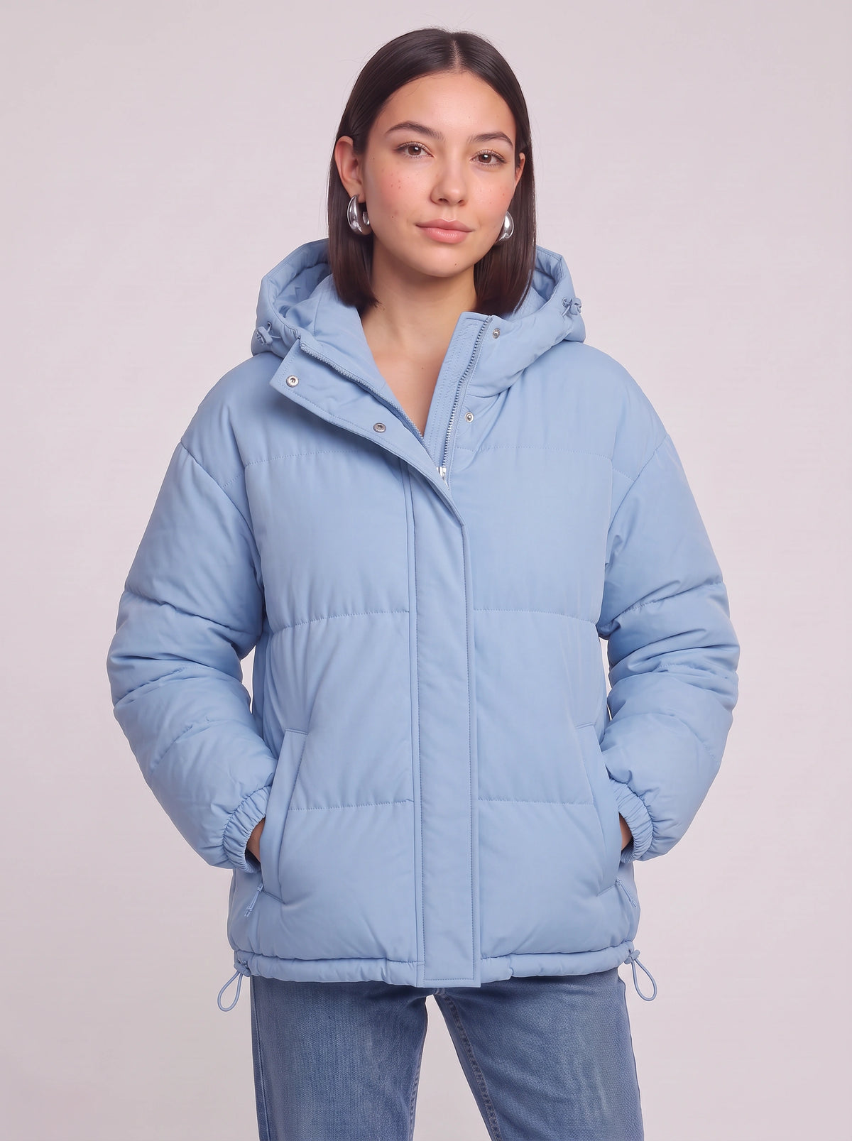 Baflyn Oversized Hooded Puffer Jacket – Women Puffer Coat Ladies Quilted Longline Winter Jacket