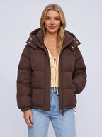 Calduri Oversized Hooded Puffer Jacket – Quilted Padded Women Winter Coat Casual Streetwear Warm Jacket