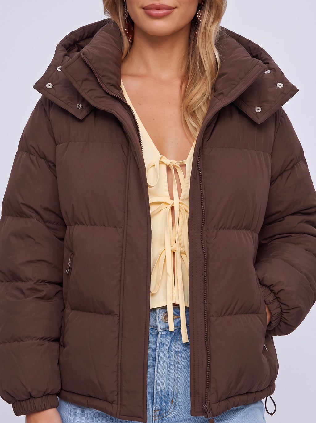 Calduri Oversized Hooded Puffer Jacket – Quilted Padded Women Winter Coat Casual Streetwear Warm Jacket