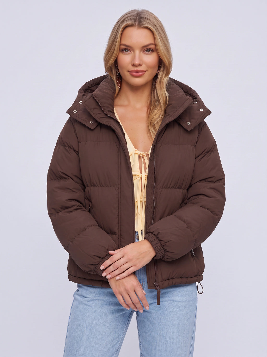 Calduri Oversized Hooded Puffer Jacket – Quilted Padded Women Winter Coat Casual Streetwear Warm Jacket