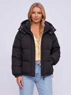 Calduri Oversized Hooded Puffer Jacket – Quilted Padded Women Winter Coat Casual Streetwear Warm Jacket