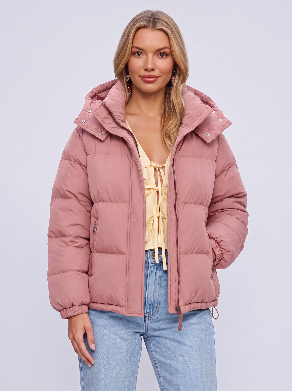 Calduri Oversized Hooded Puffer Jacket – Quilted Padded Women Winter Coat Casual Streetwear Warm Jacket