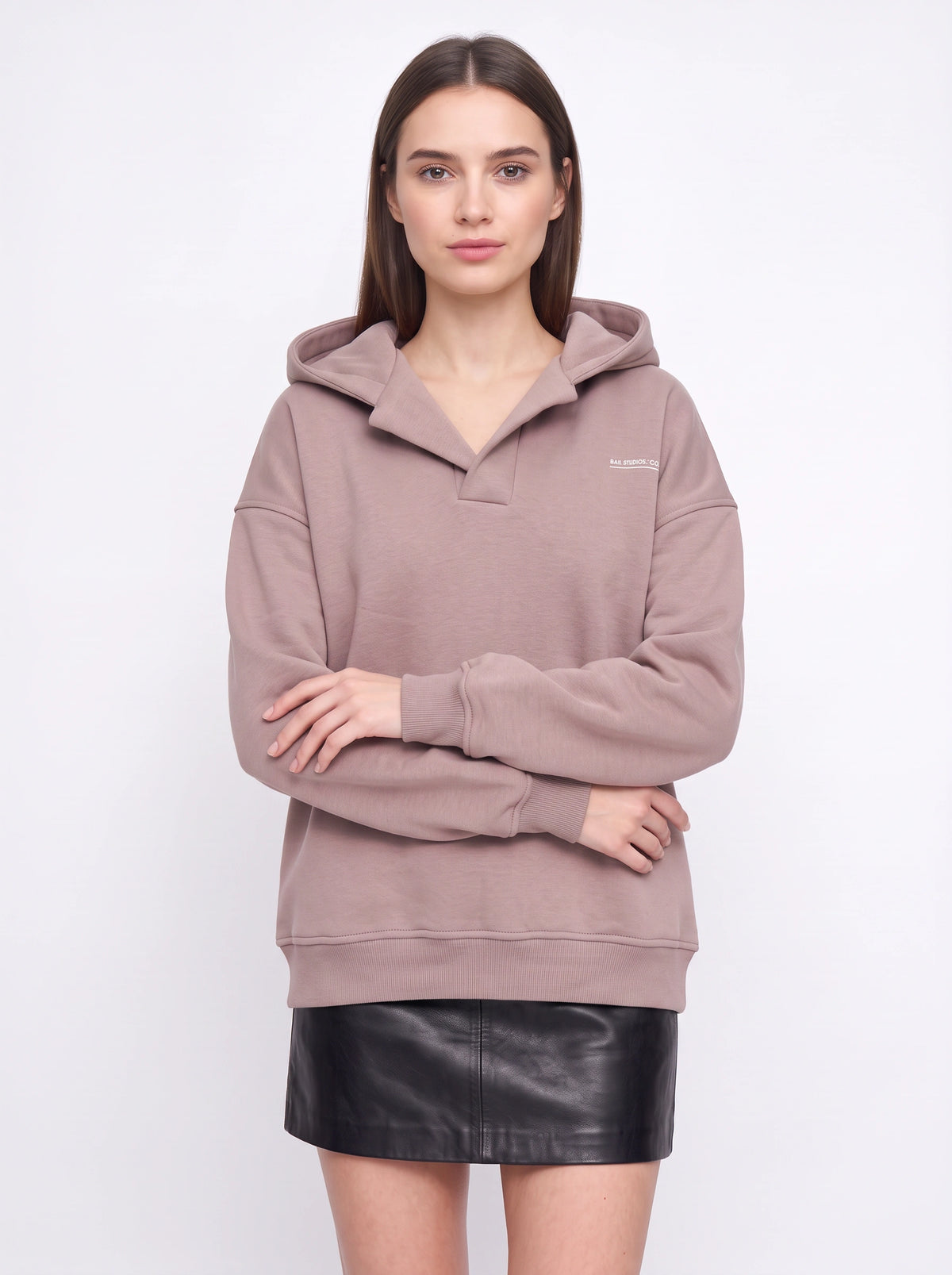 Collaris Oversized Collar Hoodie – Women Oversized Hoodie Casual Streetwear Winter Loungewear Pullover