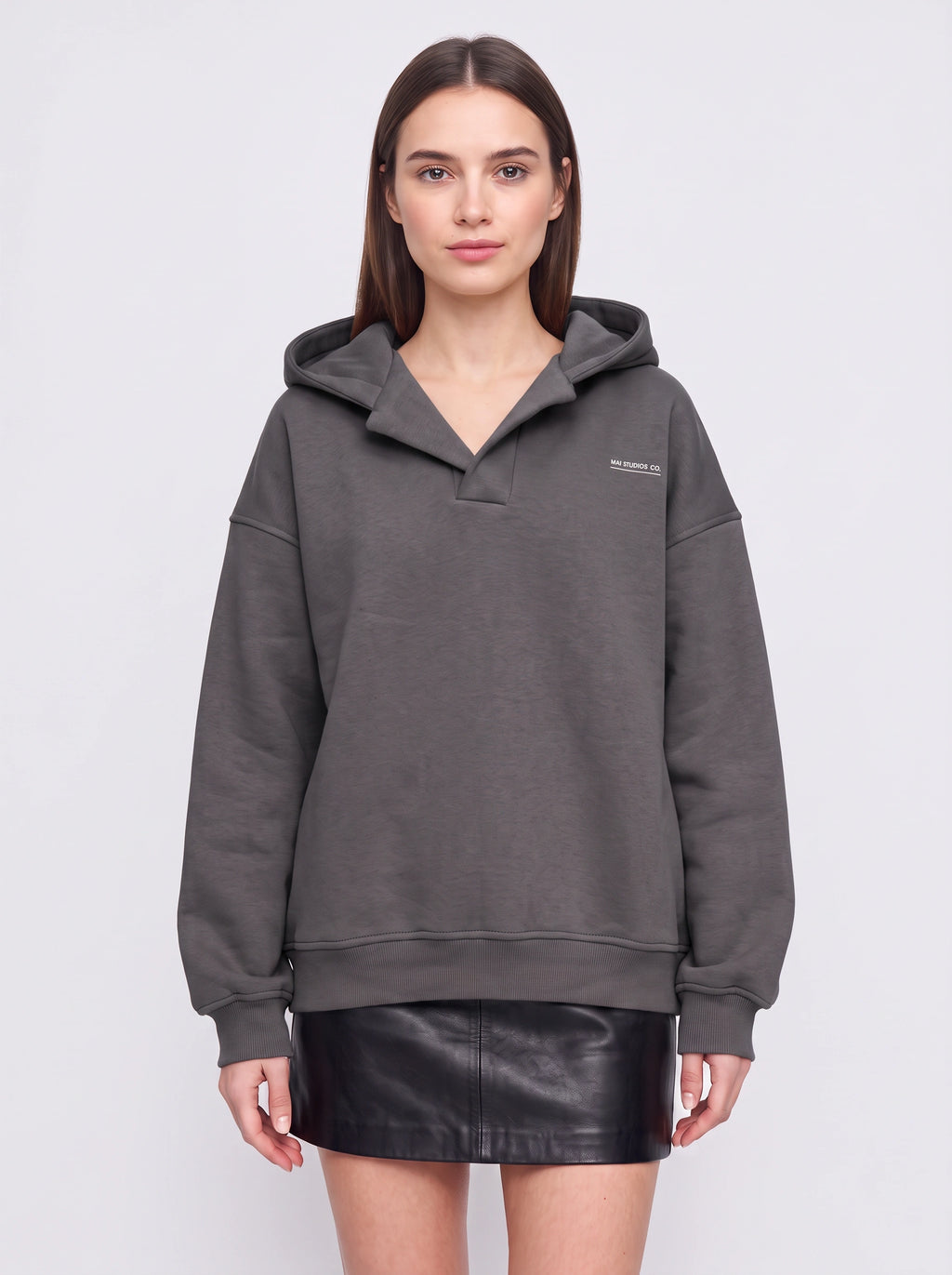 Collaris Oversized Collar Hoodie – Women Oversized Hoodie Casual Streetwear Winter Loungewear Pullover
