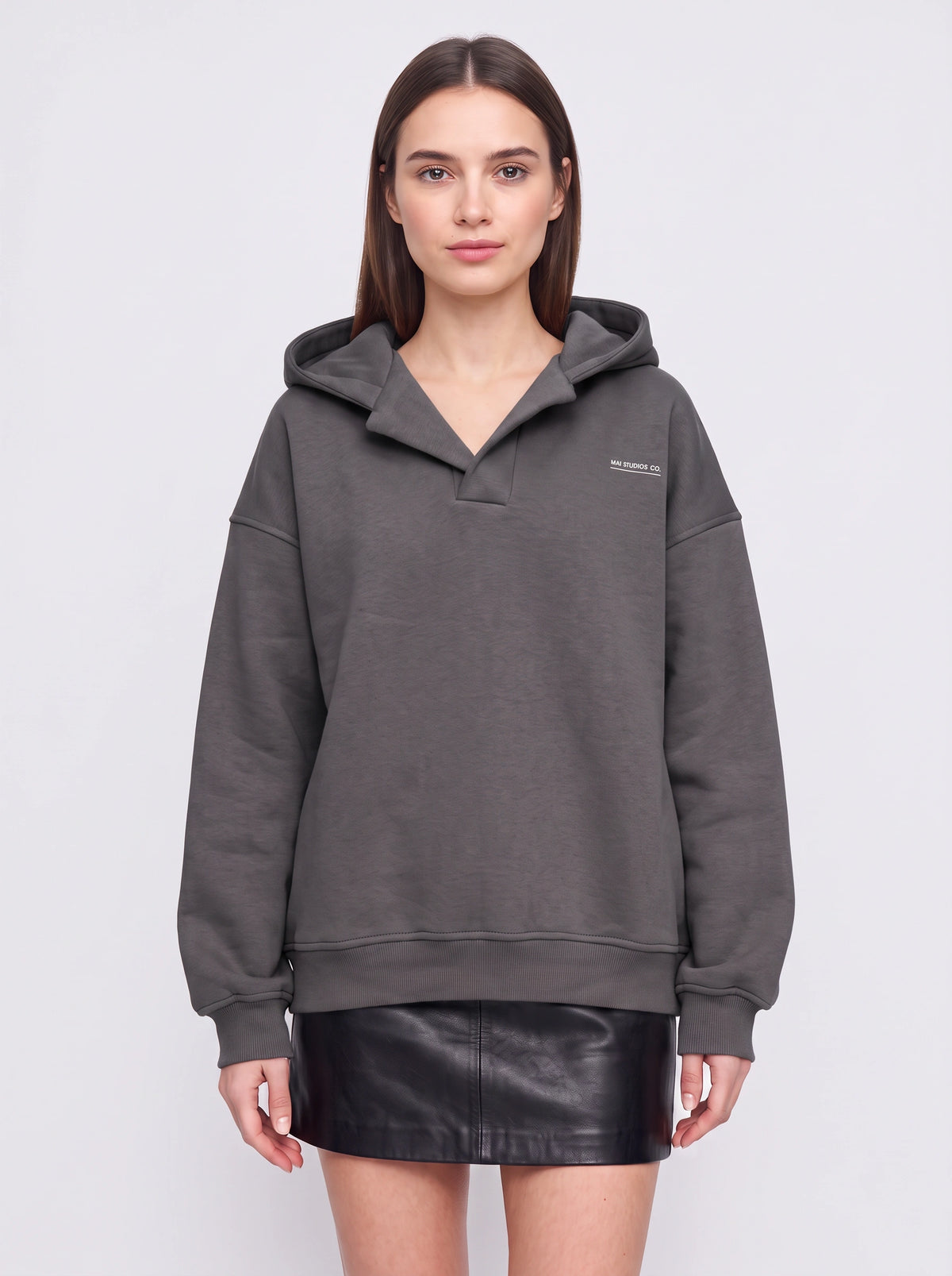 Collaris Oversized Collar Hoodie – Women Oversized Hoodie Casual Streetwear Winter Loungewear Pullover