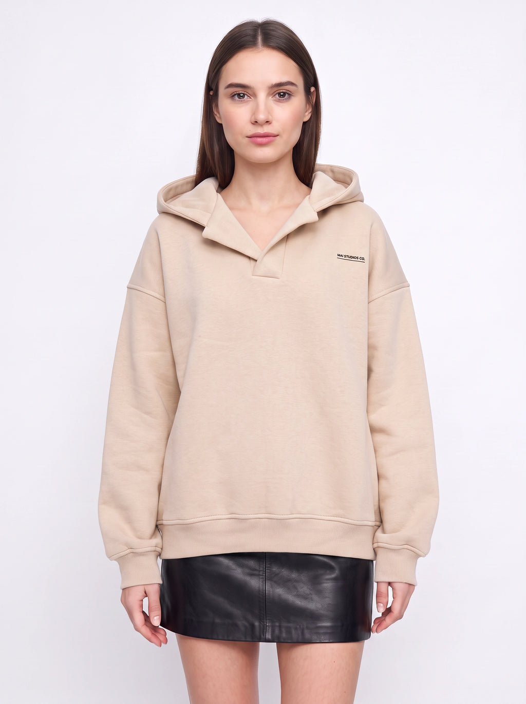Collaris Oversized Collar Hoodie – Women Oversized Hoodie Casual Streetwear Winter Loungewear Pullover
