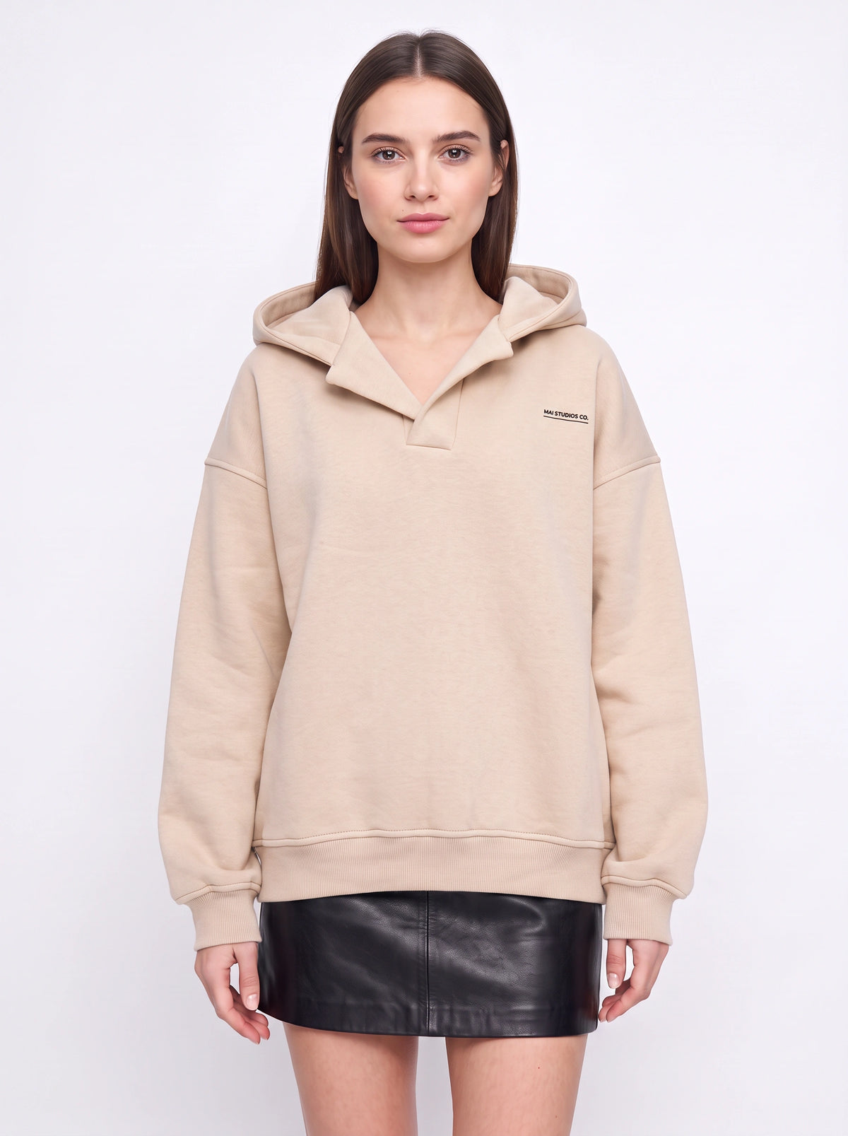Collaris Oversized Collar Hoodie – Women Oversized Hoodie Casual Streetwear Winter Loungewear Pullover