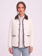 Hushira Quilted Puffer Jacket – Diamond Quilted Corduroy Collar Women Padded Coat Barn Jacket Winter